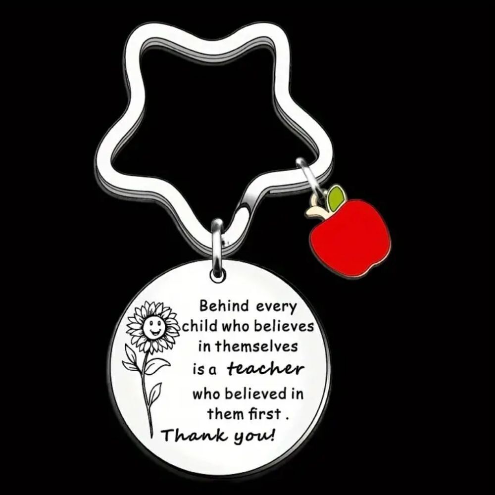 NEW Teacher Gift Bag Charm Keychain Keyring Cute School Appreciation Key Chain